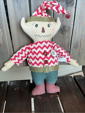 Vintage Christmas Elf Plush Stuffed Doll Great Condition